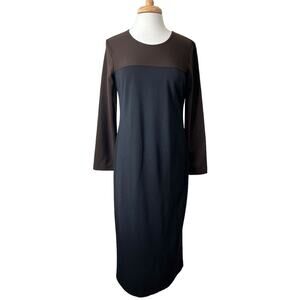 Maurices Vintage 90's Brown Black Colorblock Casual Dress Made in USA